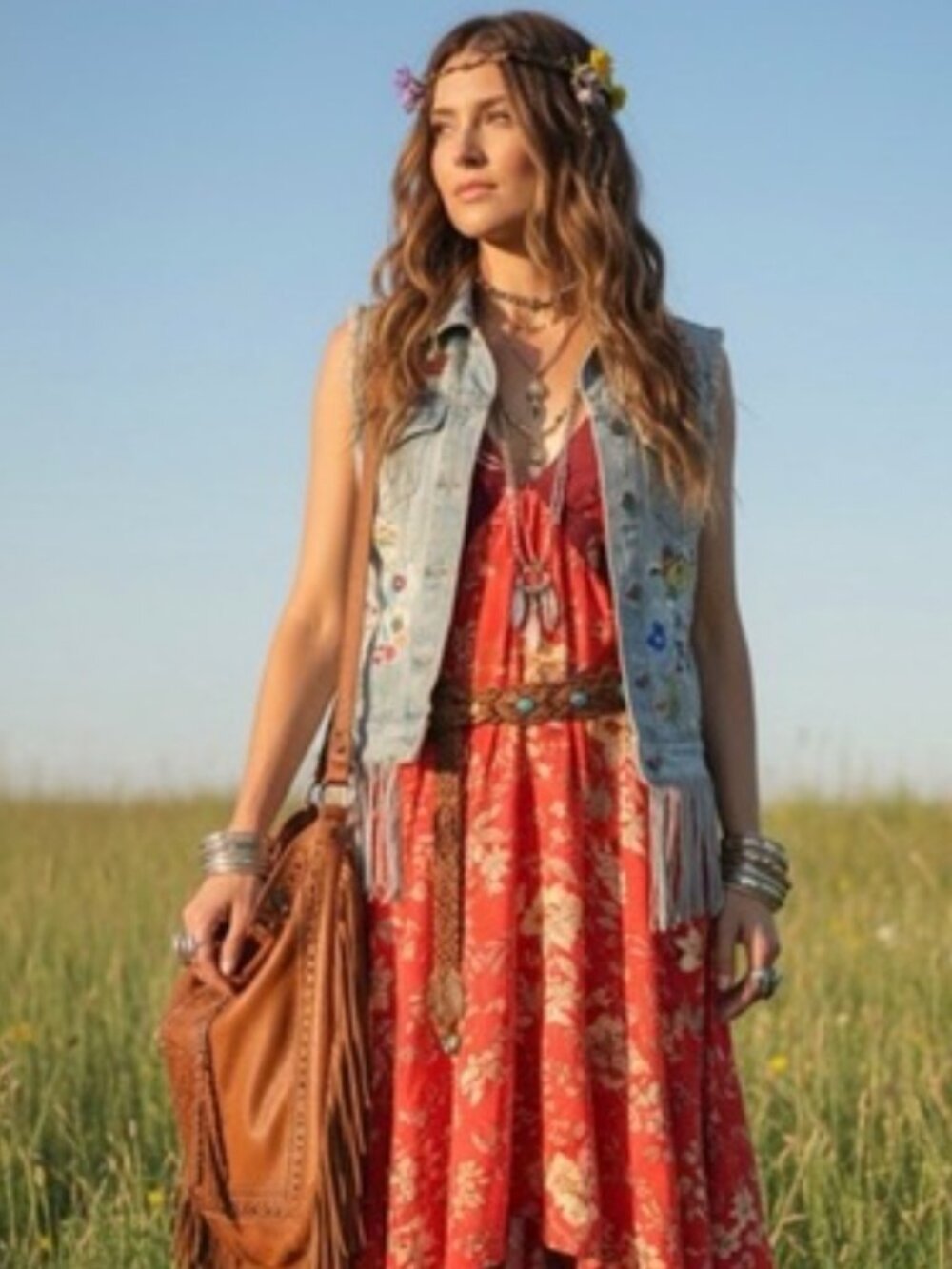 Denim sleeveless jacket /vest